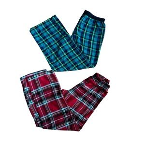 Christmas Pajama Plaid Pants Bundle Set 2PC Boys Land’s End Circo Size 12-14